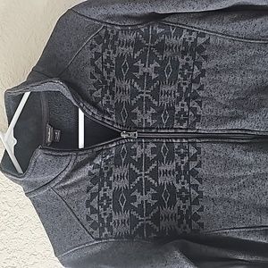 Eddie Bauer Radiator Jacket With Western Pattern In Black and Gray